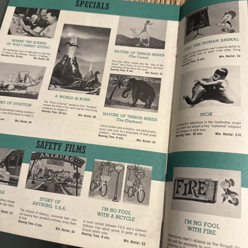 Vintage 1963-64 Walt Disney 16mm Films Catalog Mickey Mouse Reference Film Book